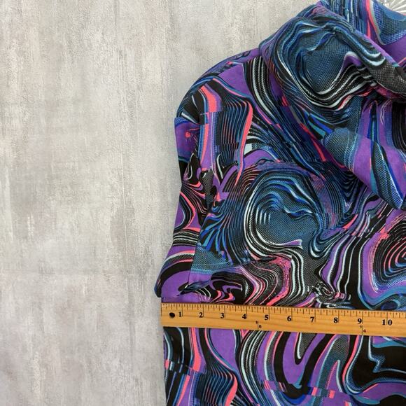 Gymshark Graphic Hoodie Sweatshirt Women’s Small Purple Marble Swirl Pre Workout - Picture 10 of 11